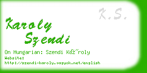 karoly szendi business card